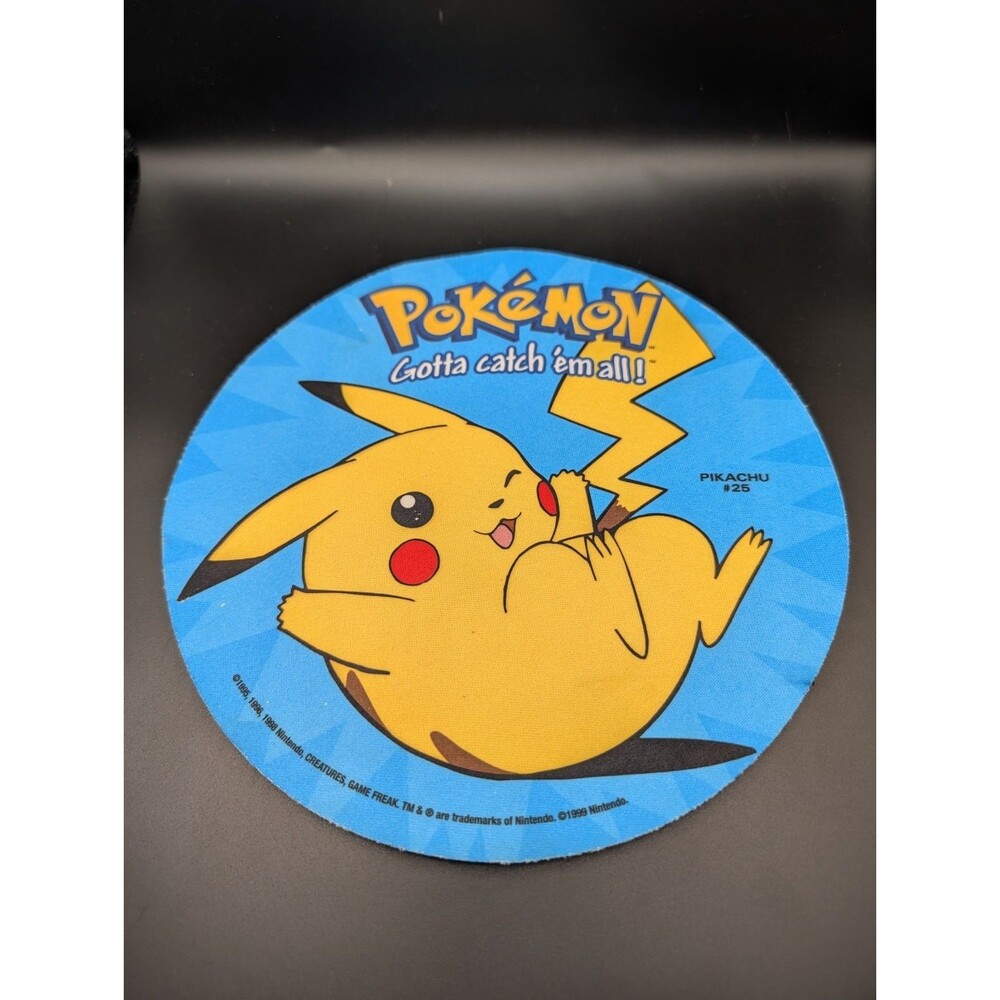 Vintage 1999 Pokemon Pikachu #25 Nintendo Mouse Pad
